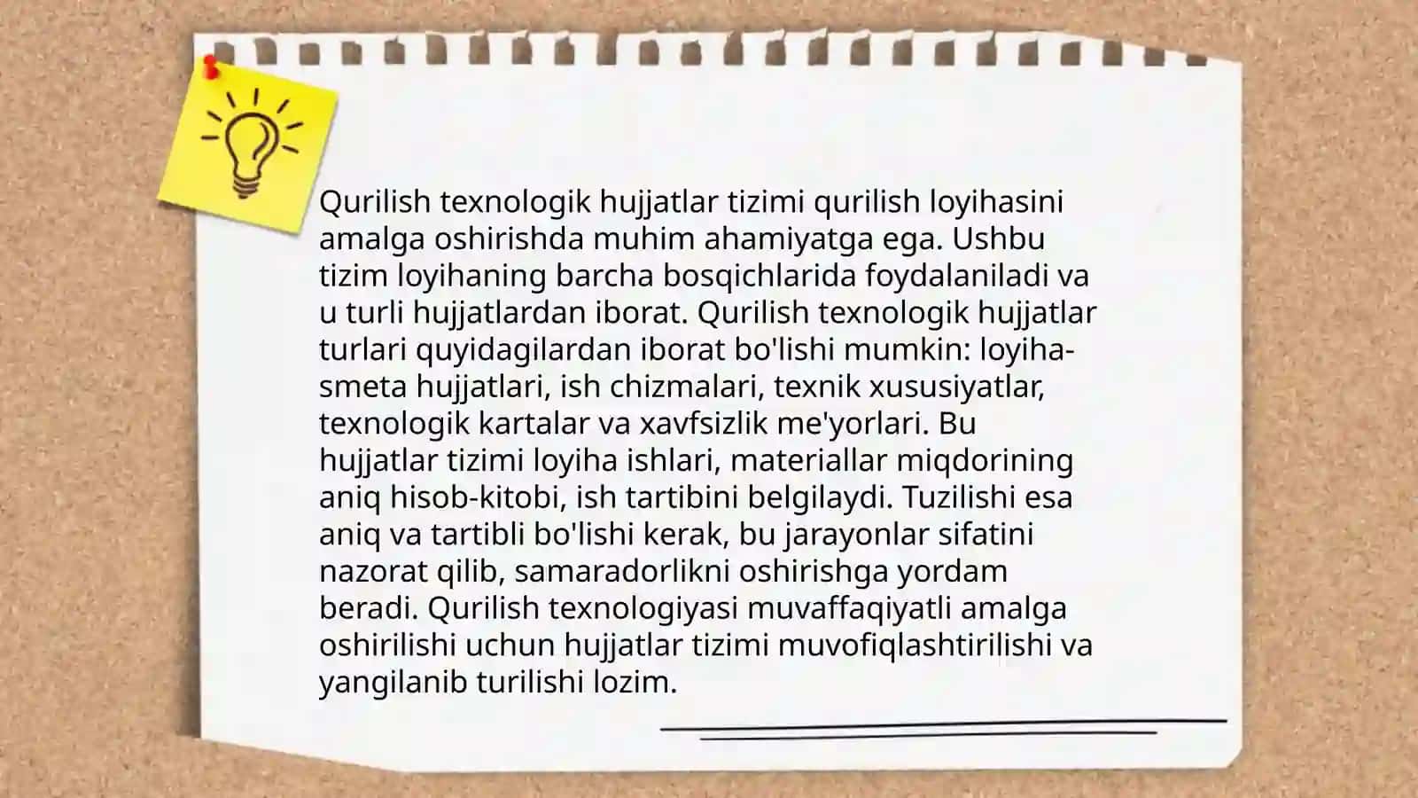 Qurilishni tashkil etish va texnologik hujjatlar tizimiga oid me'yoriy hujjatlar 4