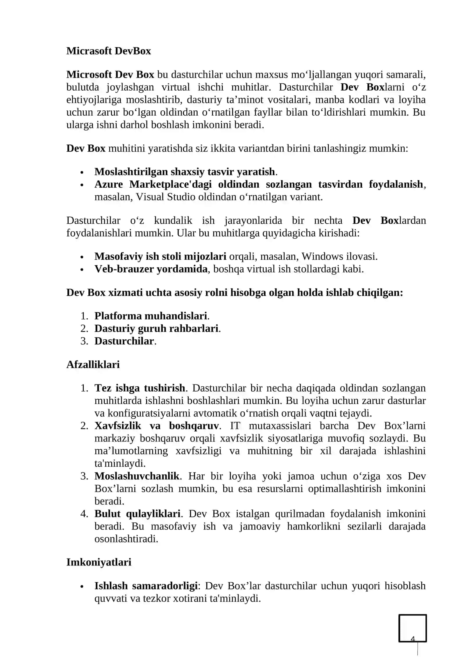 Microsoft Azure. Ishlab chiquvchi vositalari. 4