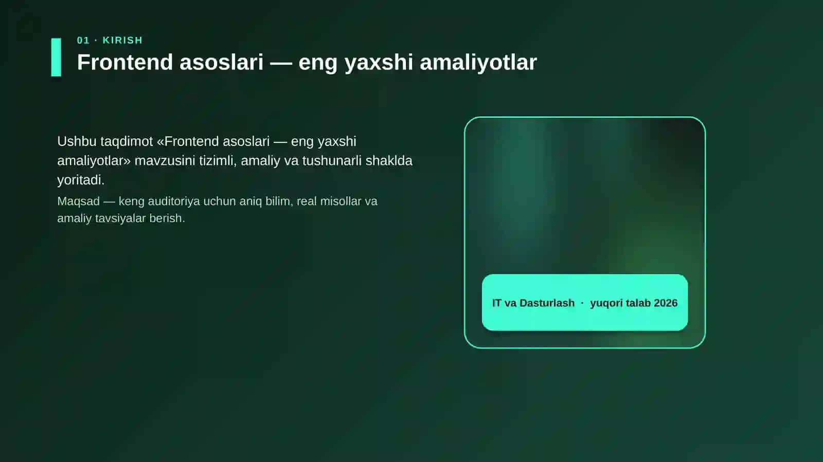 Frontend asoslari — eng yaxshi amaliyotlar 4