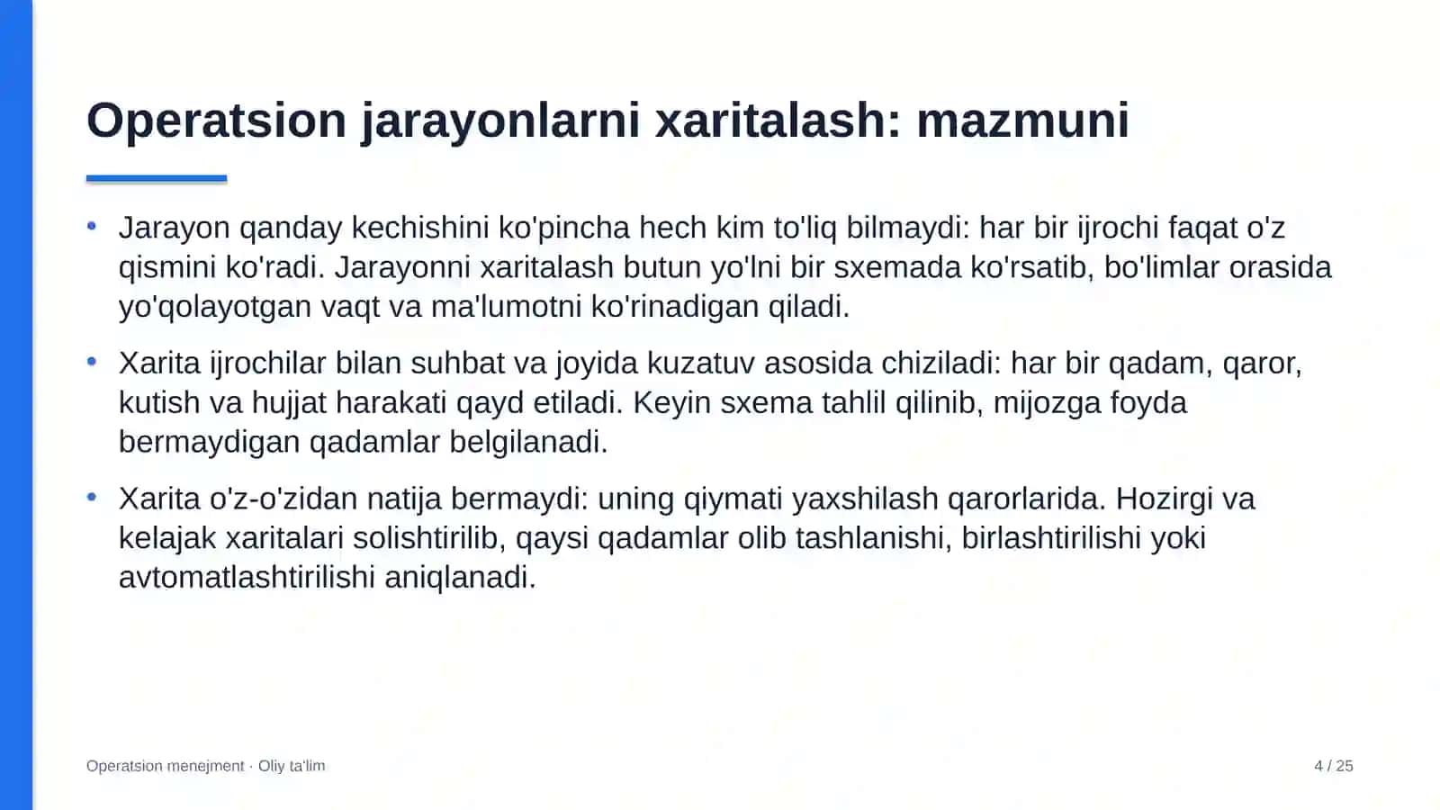 Xususiy klinikalarda operatsion jarayonlarni xaritalash 4