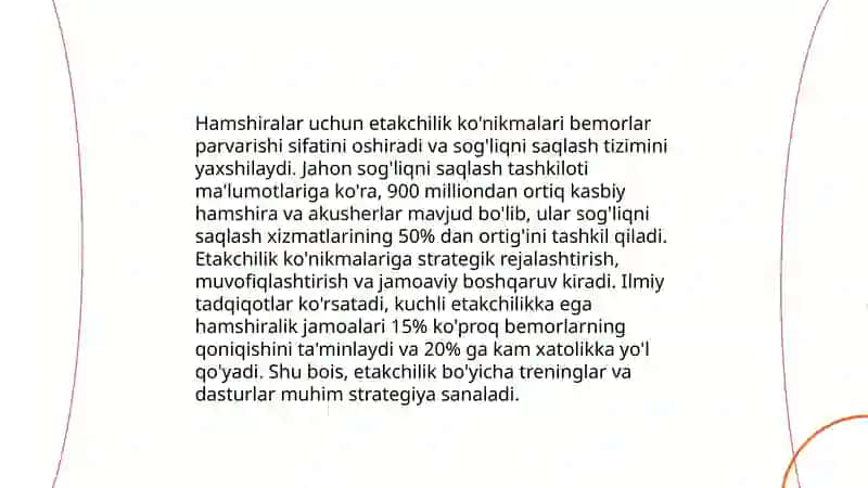 Jamoada hamshiraning universal progressiv modeli tushunchasi 4