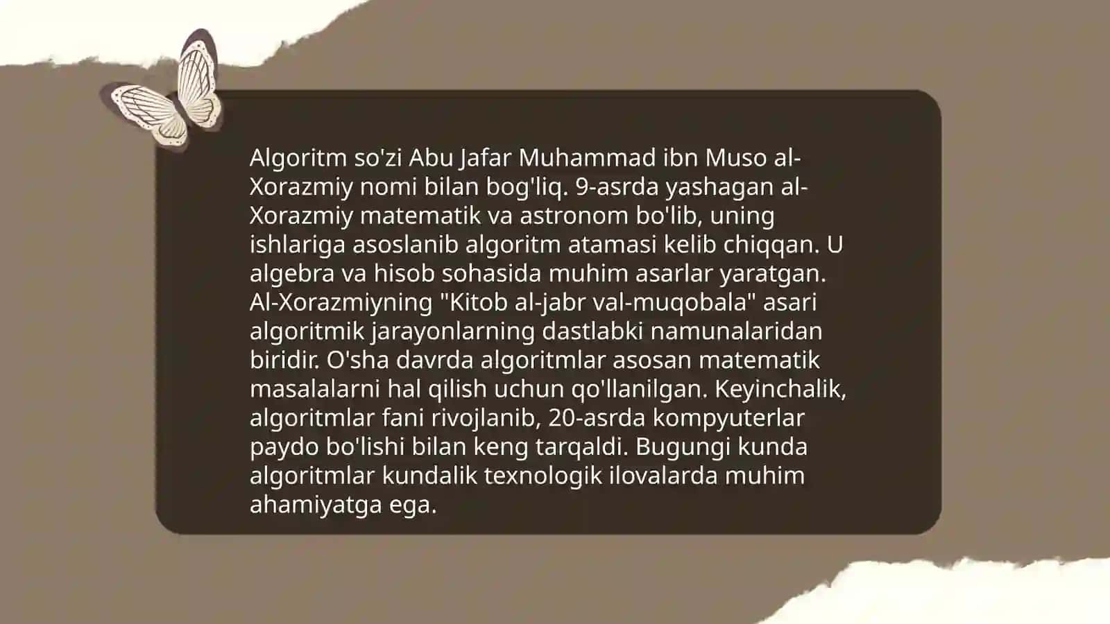 Algoritm tushunchasi 4