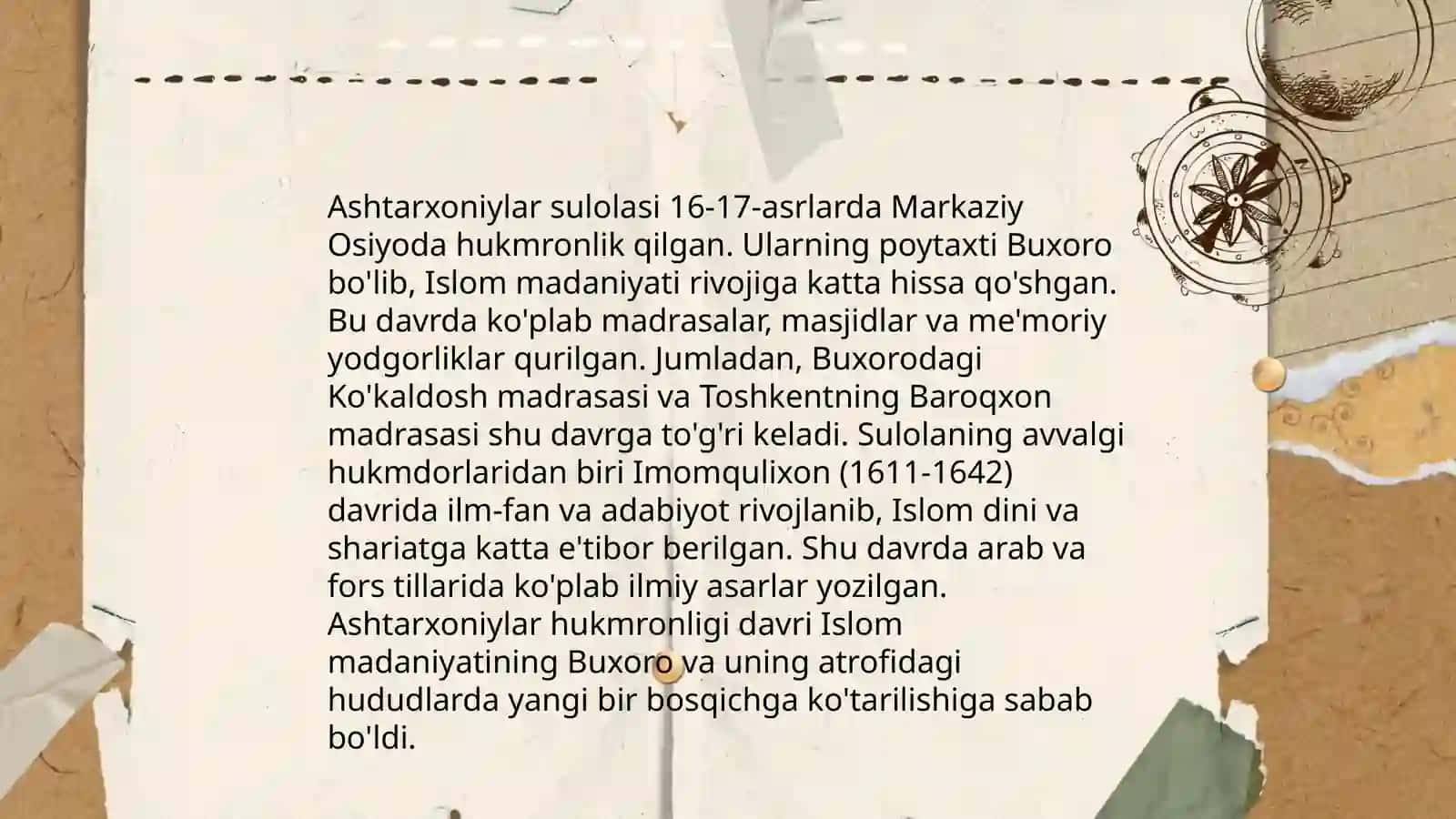 Buxoro amirligida ashtarxoniylar davri 4