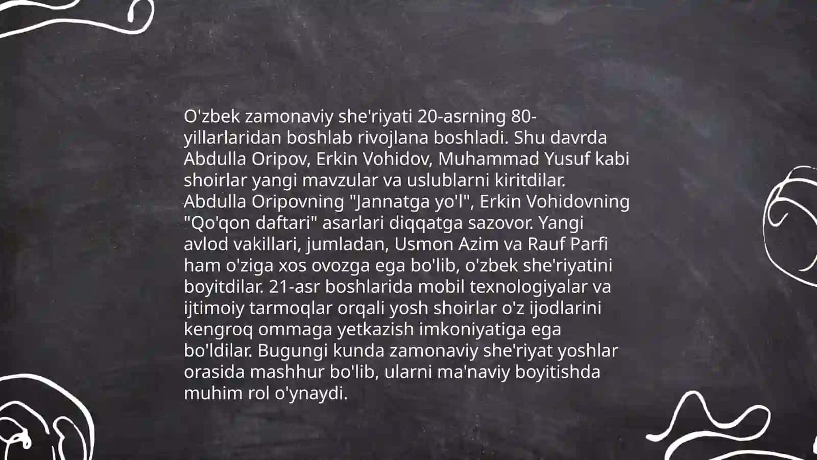 Hozirgi she'riy ta'sirlar 4