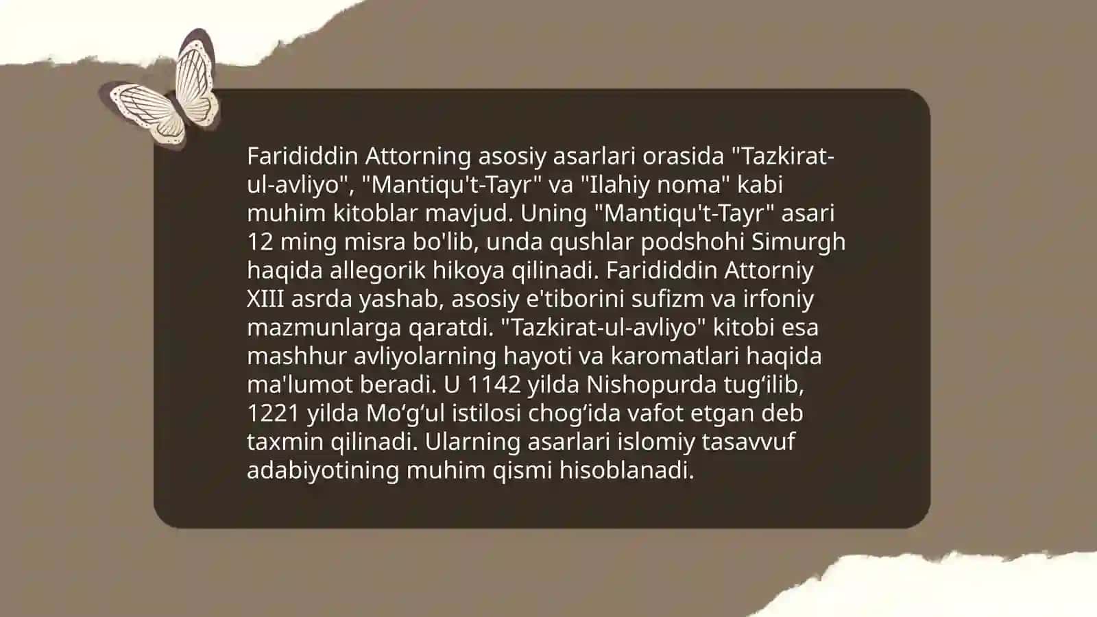 Farididdin Attorning asarlari 4