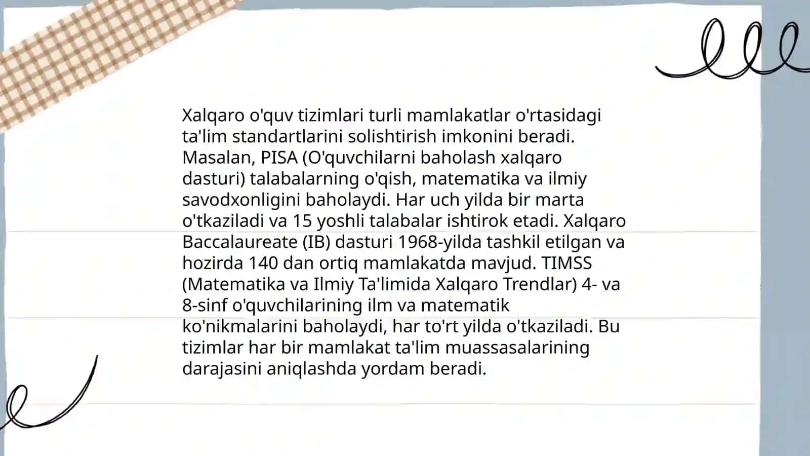Xalqaro baholash dasturi: Pisa 4