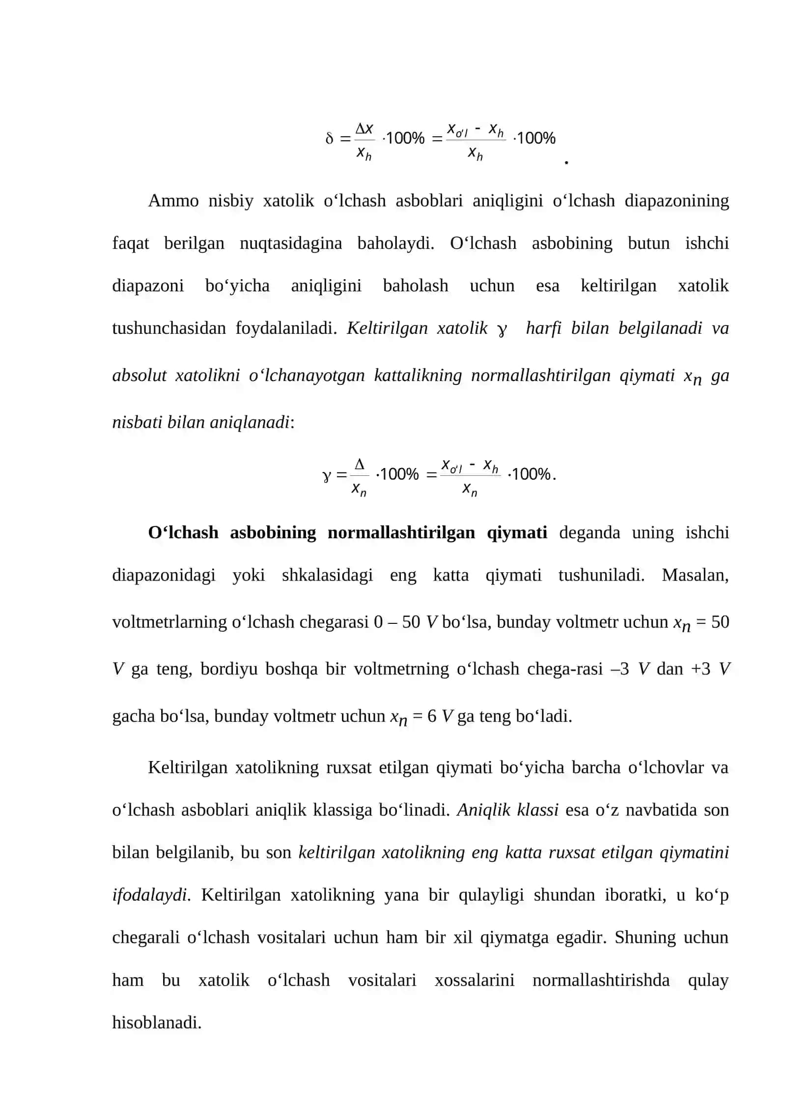 O'lchash natijalarini funksiyasini baxolash 4