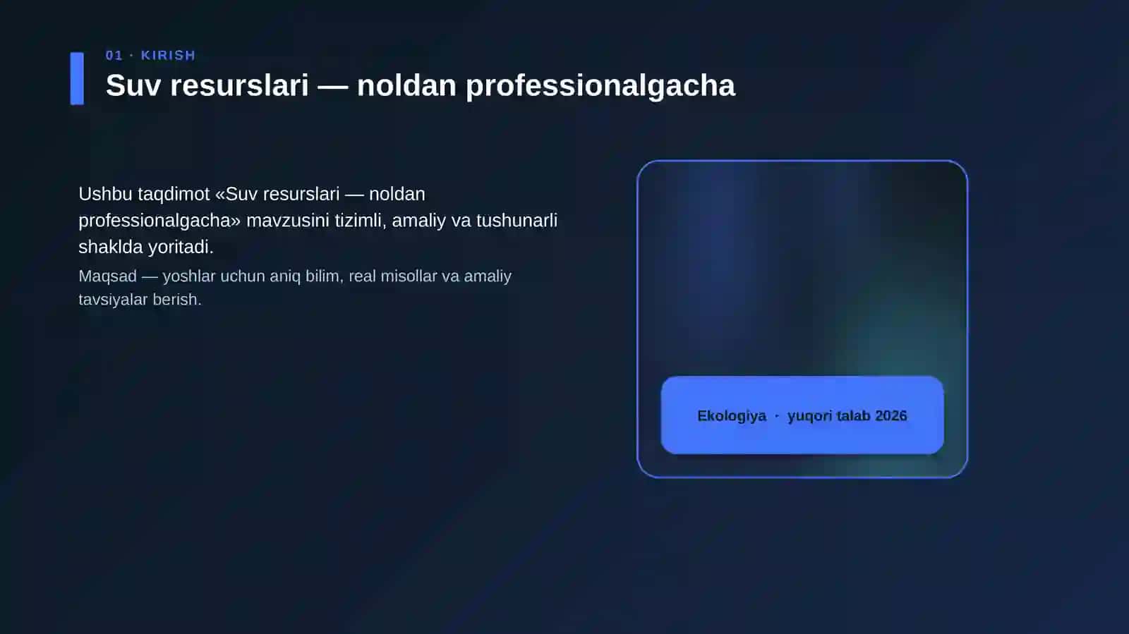 Suv resurslari — noldan professionalgacha 4