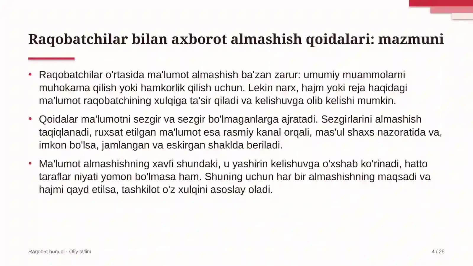 neft qazib olishda raqobatchilar bilan axborot almashish qoidalarini belgilash 5271 4