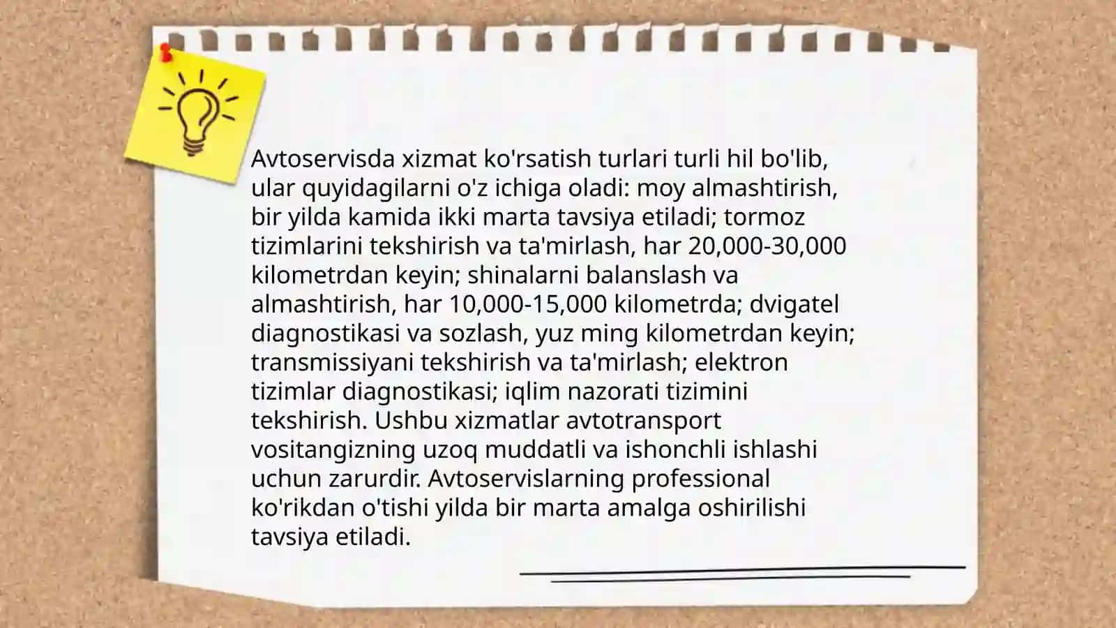 Avtoservis korxonalarida ishlab chiqarishni tashkil etish 4