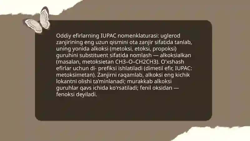 Oddiy efirlar-tasnifi 4