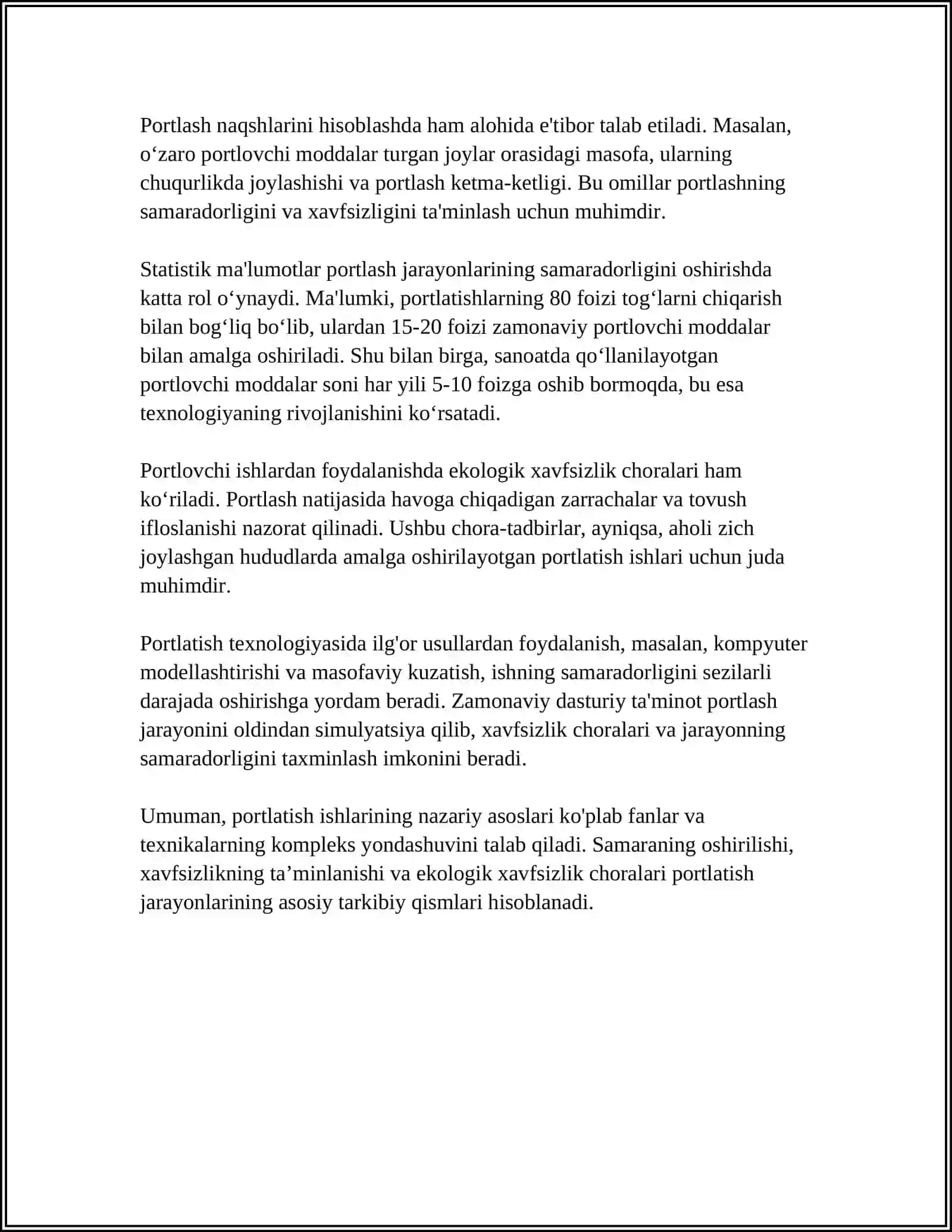 PORTLATISH ISHLARINI TASHKILLASHTIRISH 4