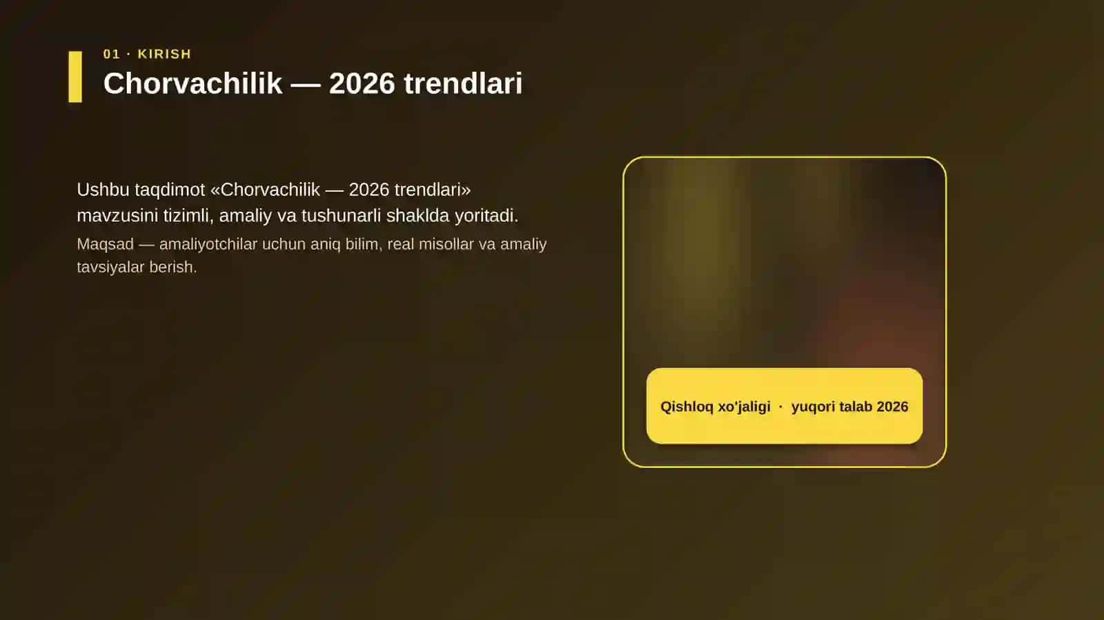 Chorvachilik — 2026 trendlari 4