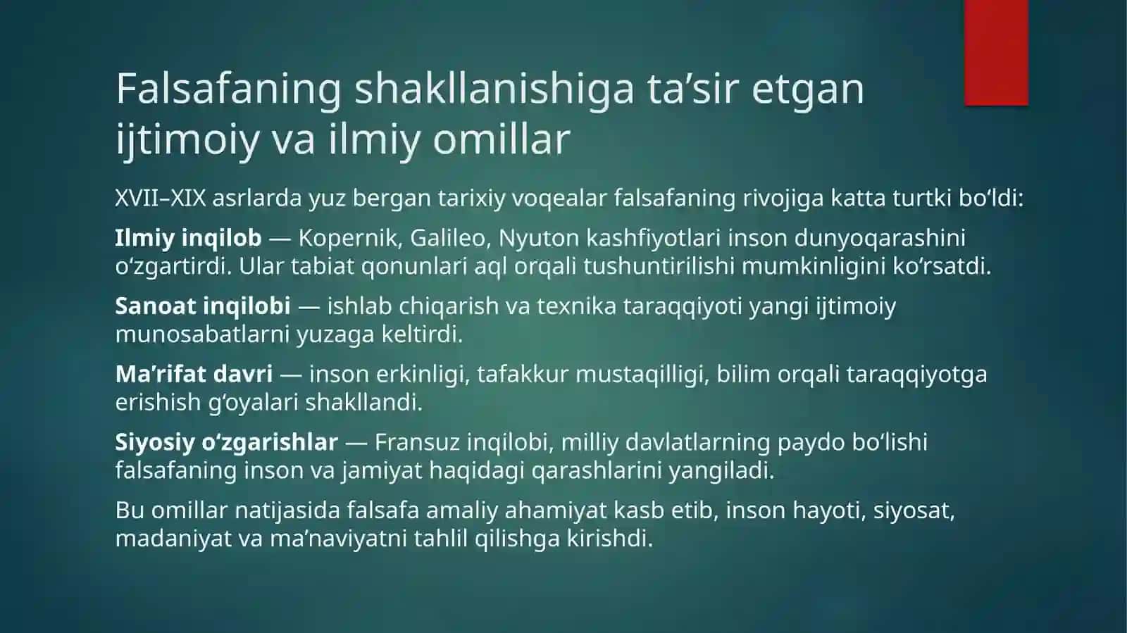 XVII-XIX asr Yevropa falsafasidagi oqimlar vafalsafiy maktablar 4