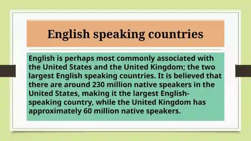 English speaking countries 4