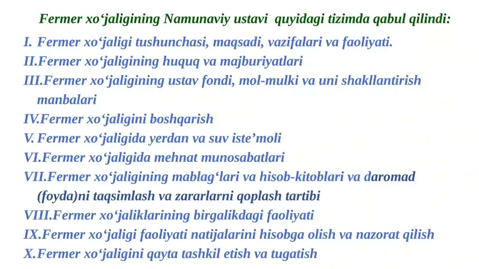 FERMERXO‘JALIKLARINING HUQUQIY HOLATI 4