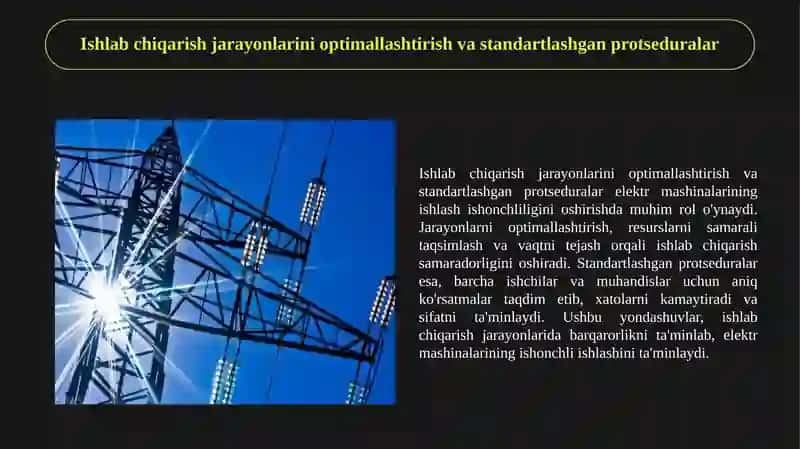 Elektr mashinalarining ishlash ishonchliligini oshirish usullari. 4