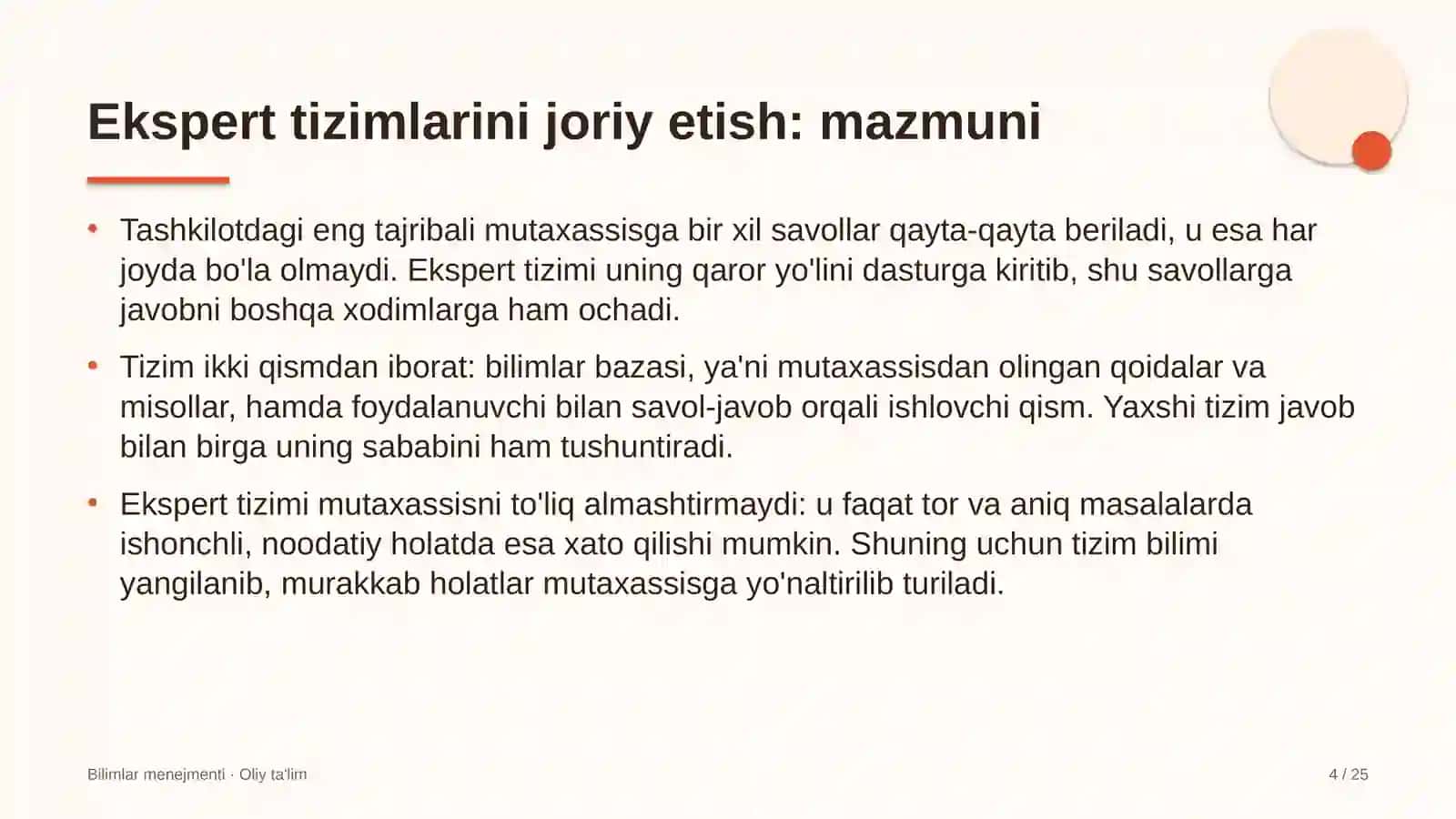 Zargarlik ustaxonalarida ekspert tizimlarini joriy etish 4
