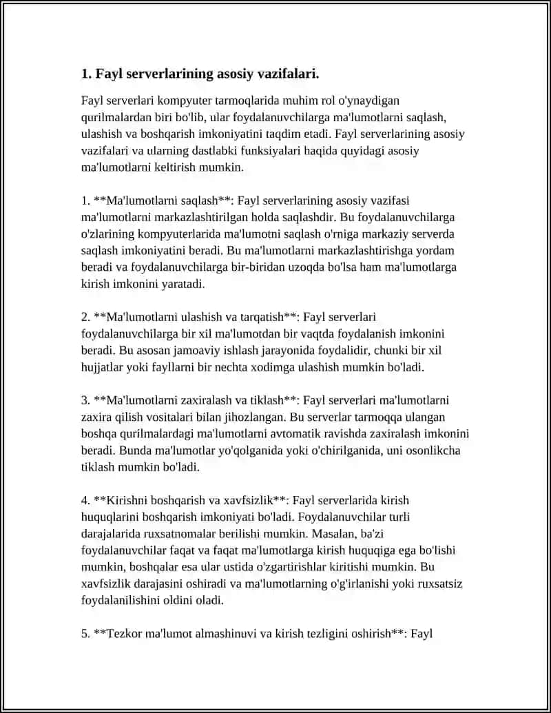 WINDOWS OPERATSION TIZIMIDA FAYL SERVERLARINI DOIMIY ISHLASHINI TA’MINLASH VA BOSHQARISH 4