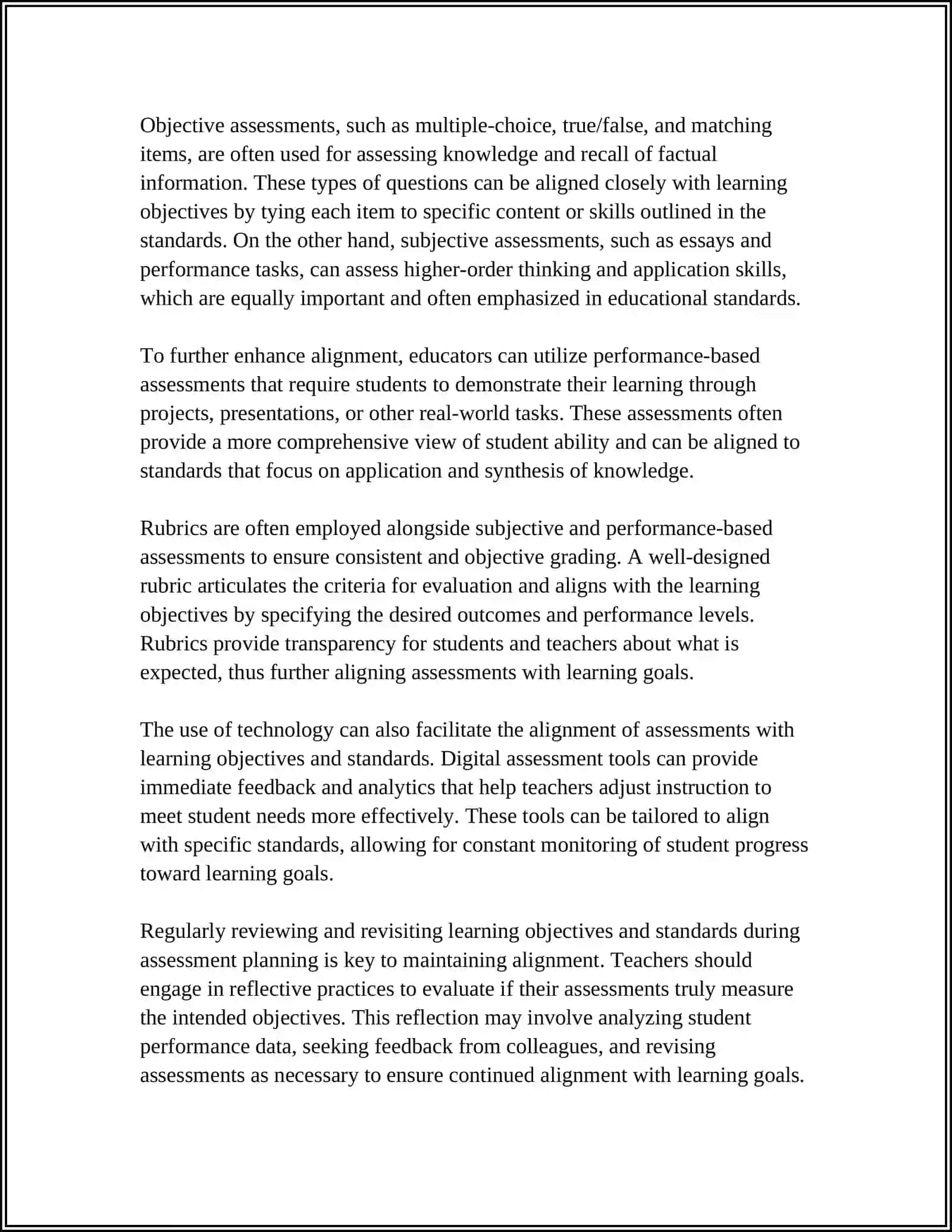 PLANNING CLASSROOM ASSESSMENT, TEST METHODS AND APPROACHES TO TEST PLANNING 4
