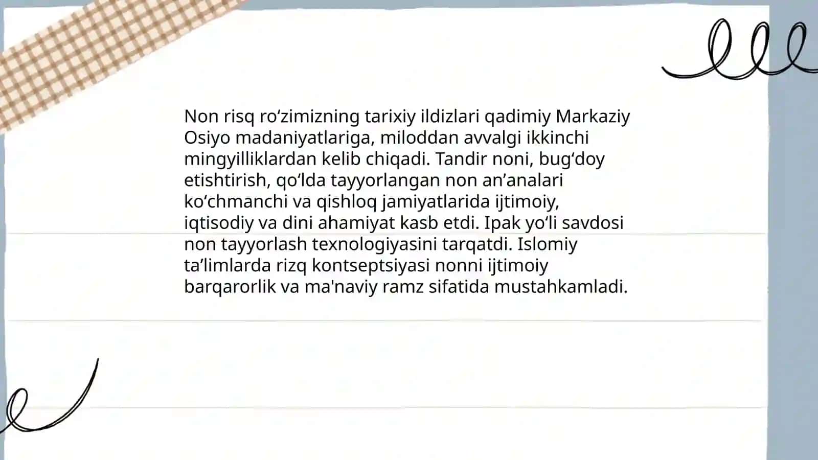 Non risq roʻzimiz 4