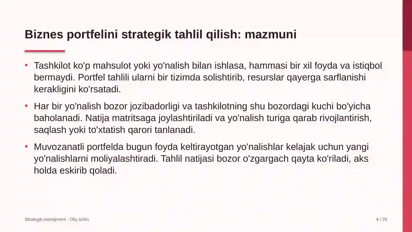 qurilish tashkilotlarida biznes portfelini strategik tahlil qilish 5065 4