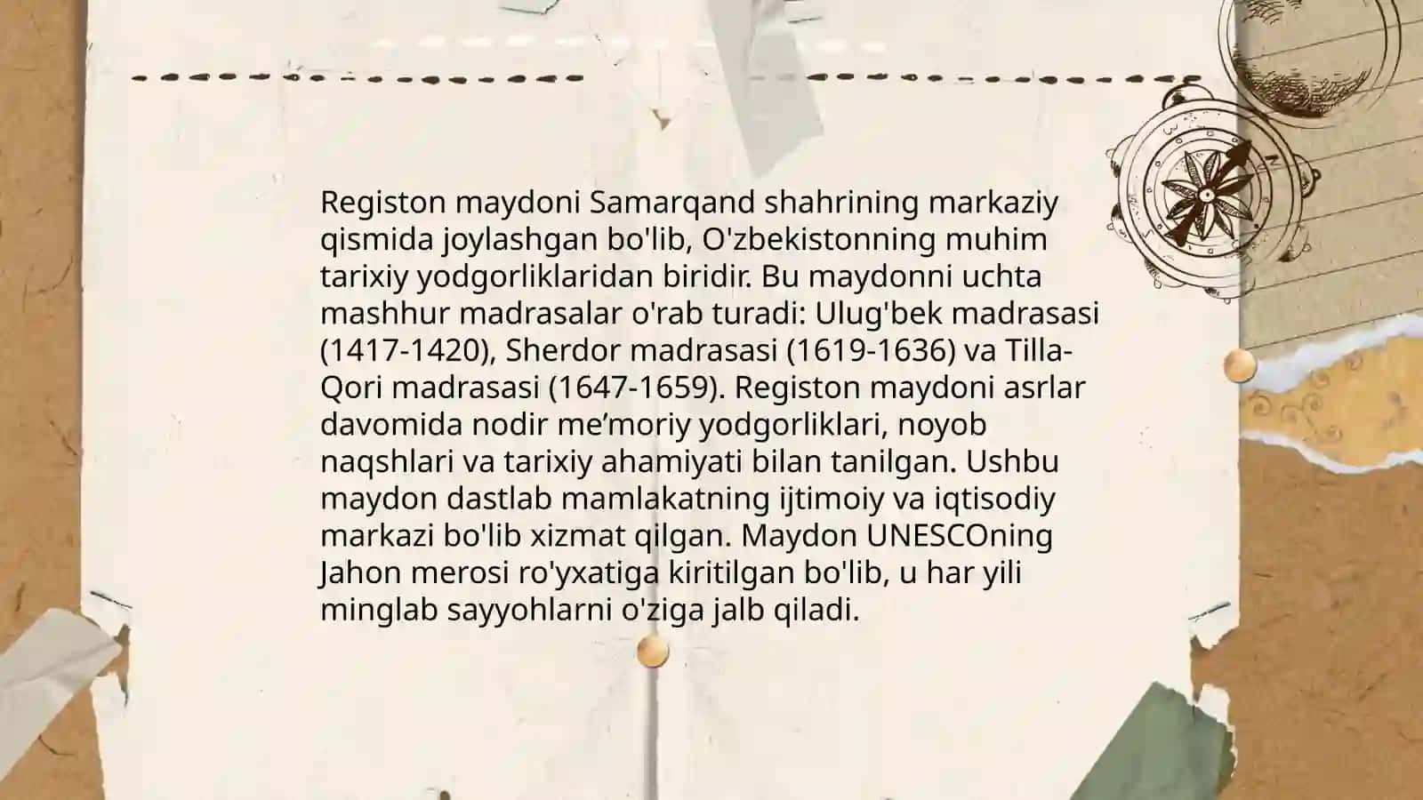 Amir temur qurdirgan san'at obidalari 4