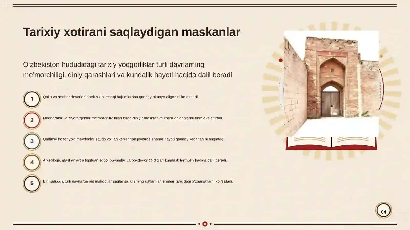 Tarixiy joylar: 4