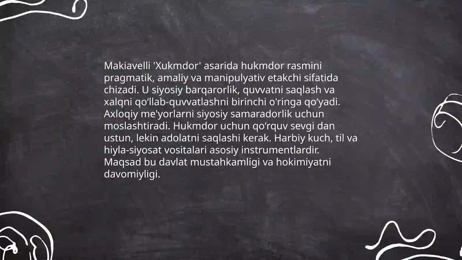 Makiavellining “Xukmdor” asari 4