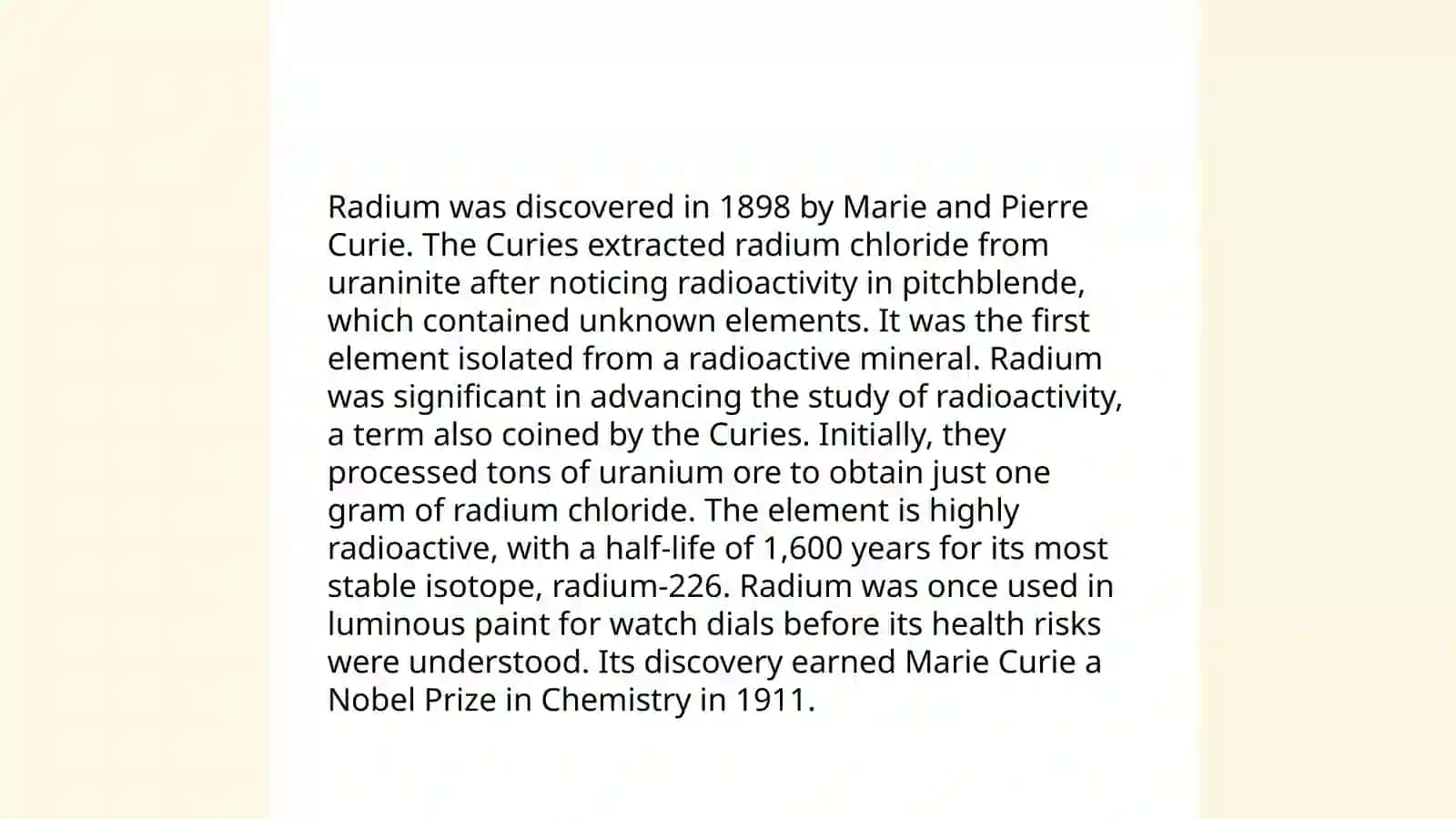 Discovery of Polonium 4