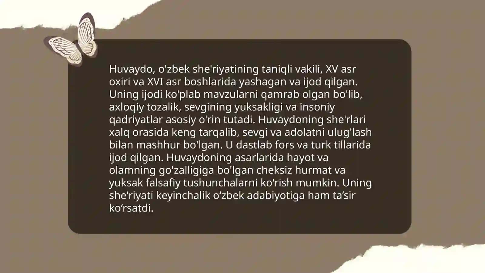 Huvado sheʼriyati,uning "Rohati dil" asari 4