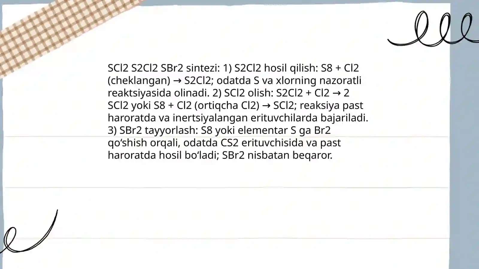 Galogenlarning sulfidlari galogenlarning oksokislatalari 4