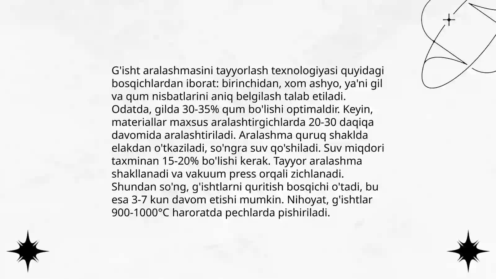 G'isht ishlab chiqarish technologiyasi 4
