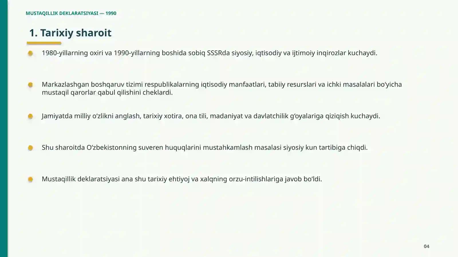 MUSTAQILLIK DEKLARATSIYASI 4