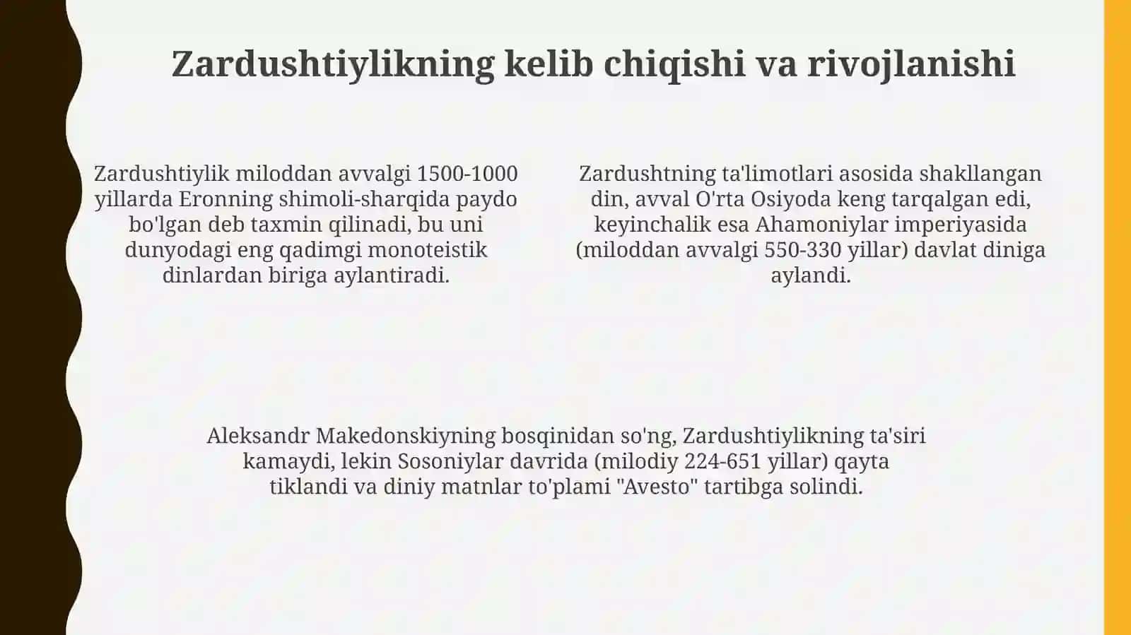 Milliy dinlar. Zardushtiylik 4