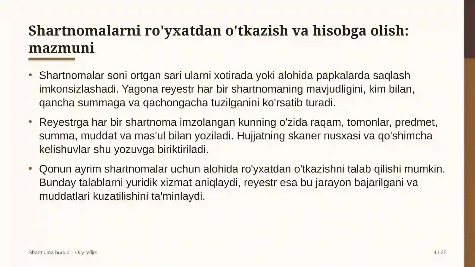Blokcheyn loyihalarida shartnomalarni ro'yxatdan o'tkazish va hisobga olish 4
