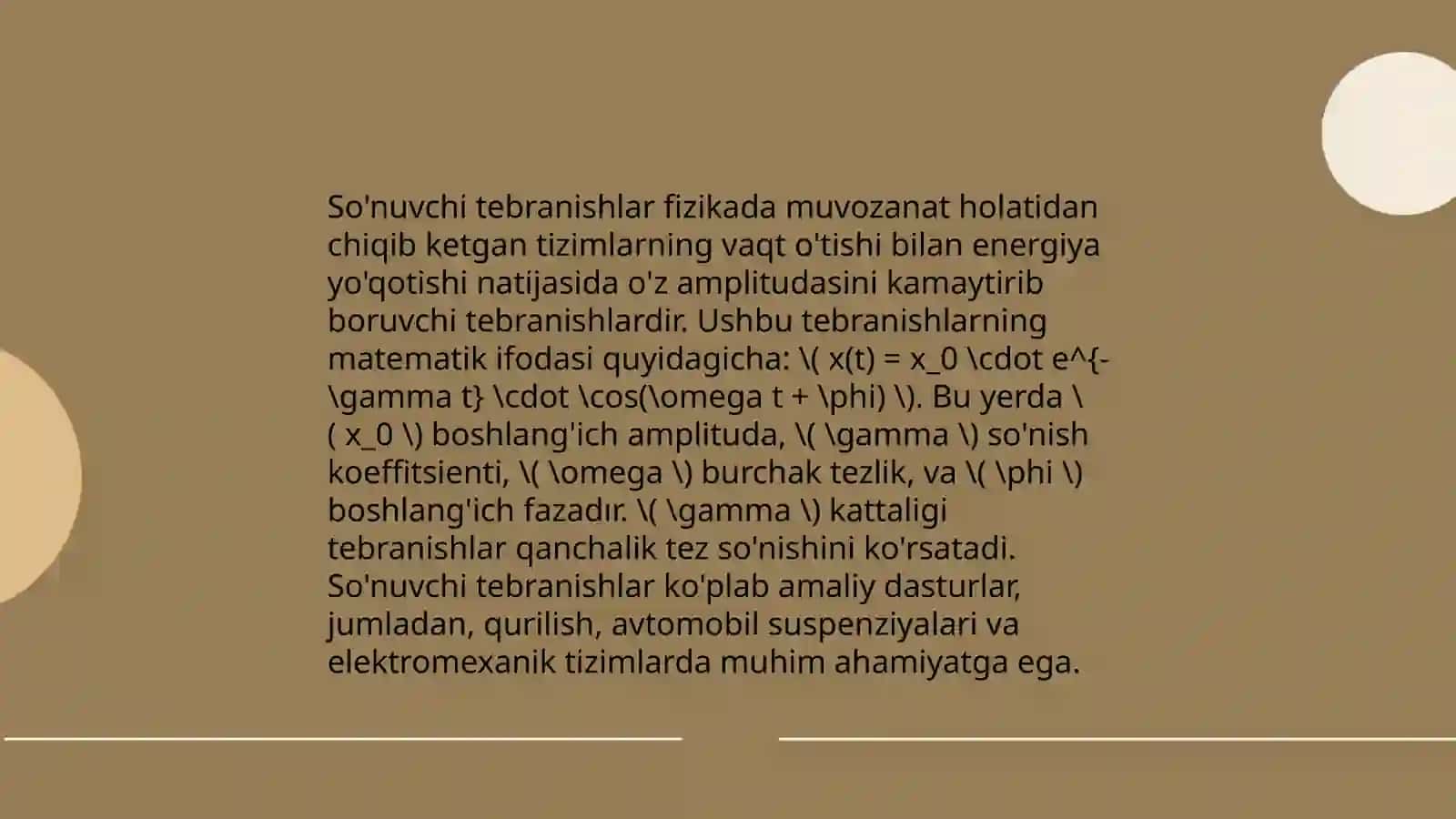 So'nuvchi tebranishlar 4