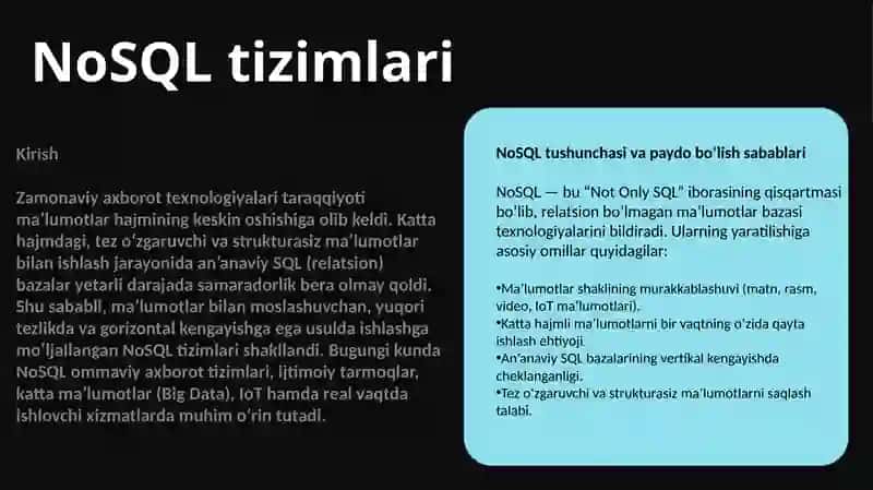 NoSQL tizimlari 4