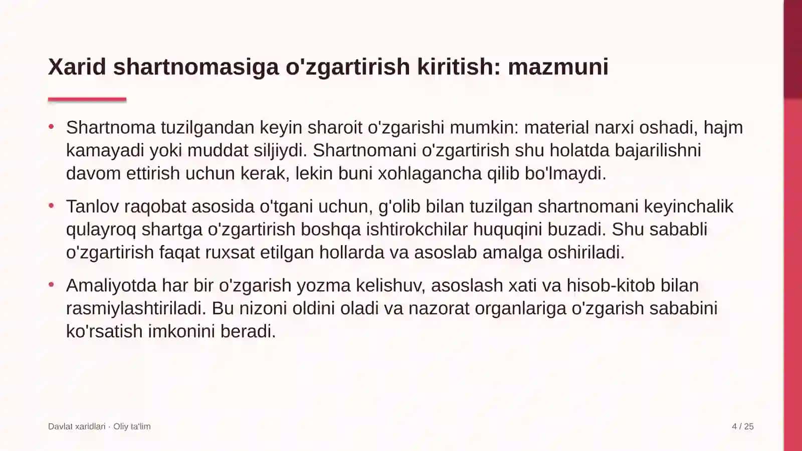 Developerlik kompaniyalarida xarid shartnomasiga o'zgartirishlar kiritish tartibi 4