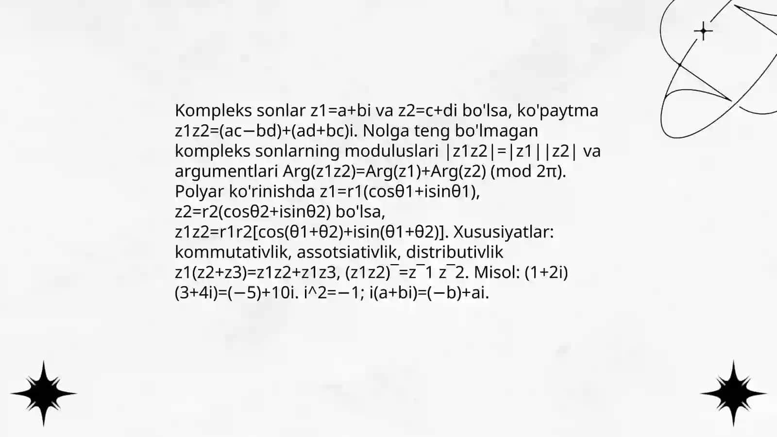 Kompleks sonlar ustida amallar 4