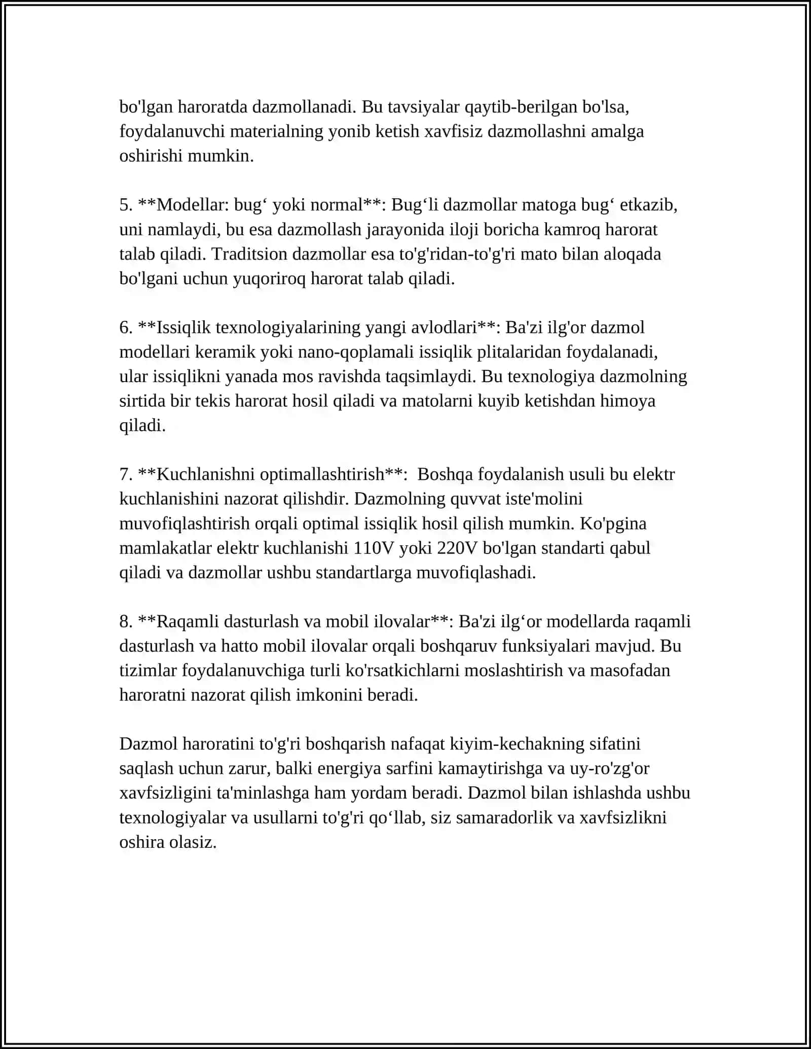 DAZMOL HARORATINI NAZORAT QILISH 4