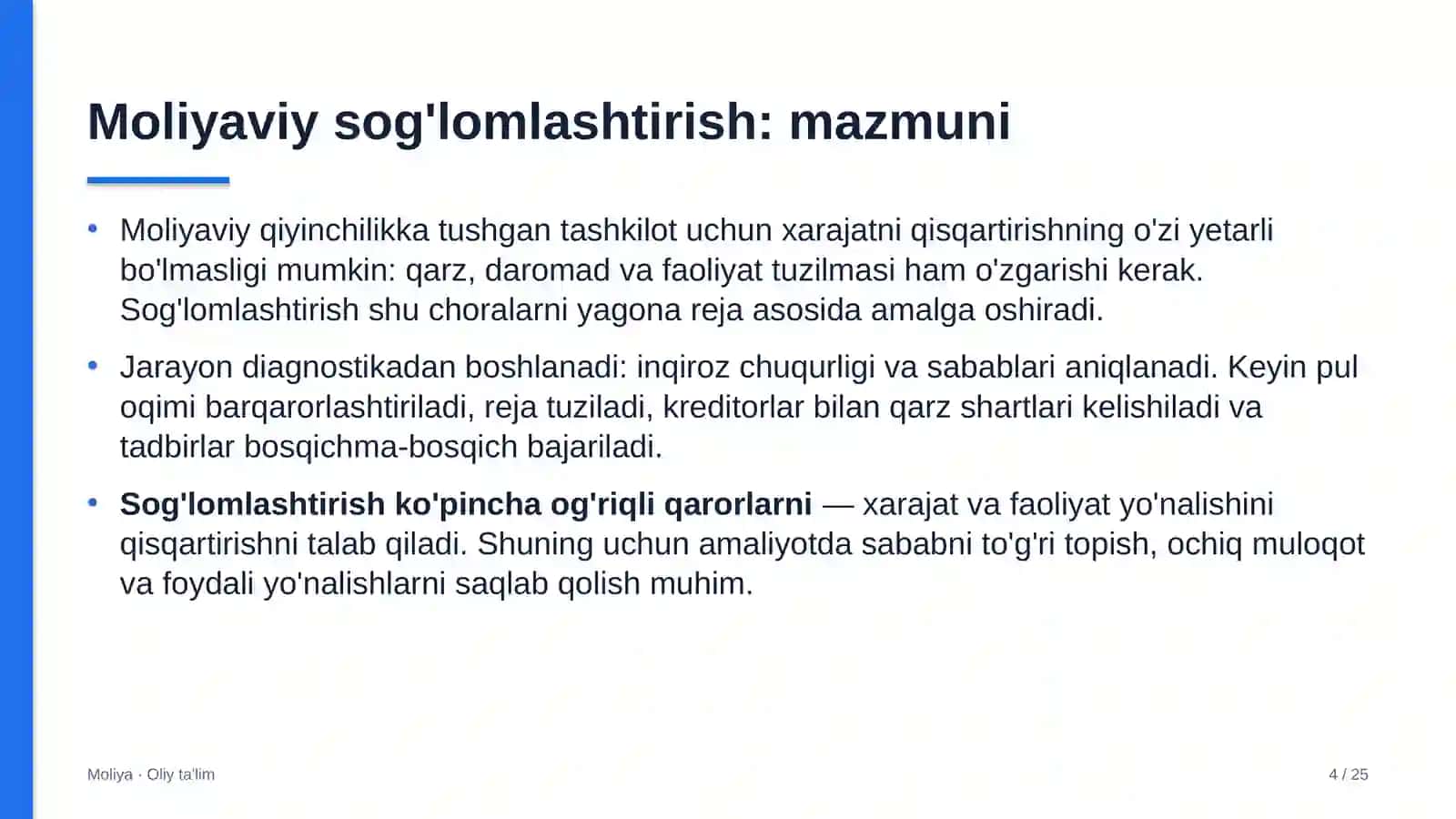 Ip yigiruv fabrikalarida moliyaviy sog'lomlashtirish 4