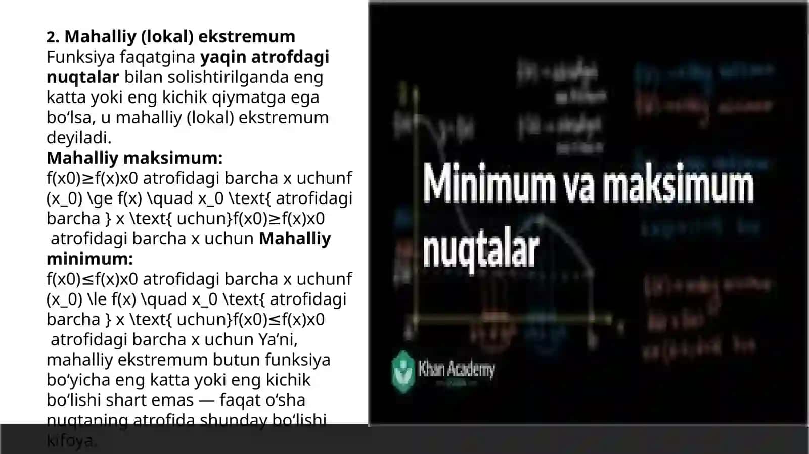 Funksiyaning maksimum va minimum 4