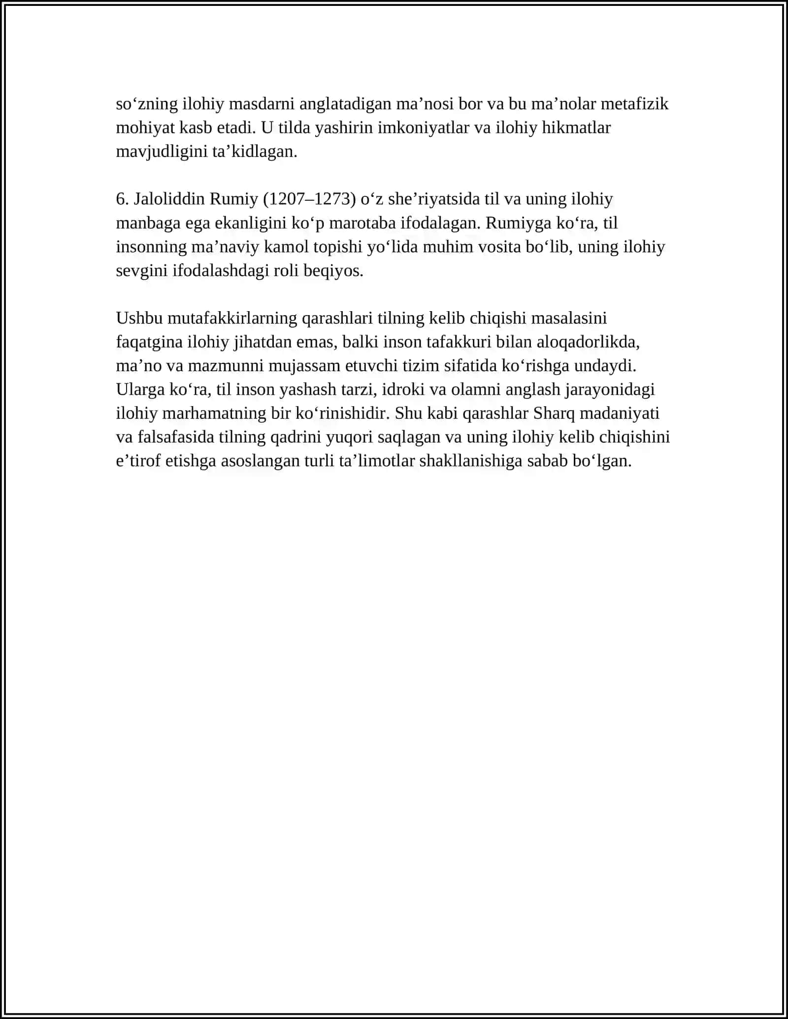 SHARQ MUTAFAKKIRLARINING TIL SHAKLLANISHIGA OID QARASHLARI 4