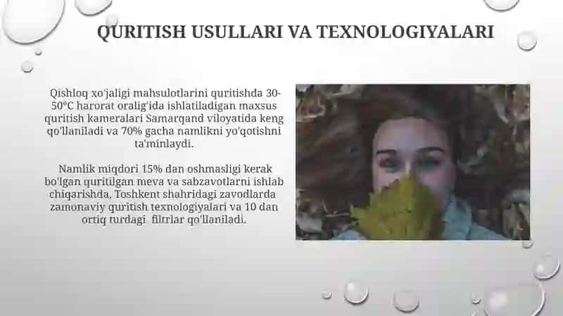 Xom ashyo quritish talablari 4