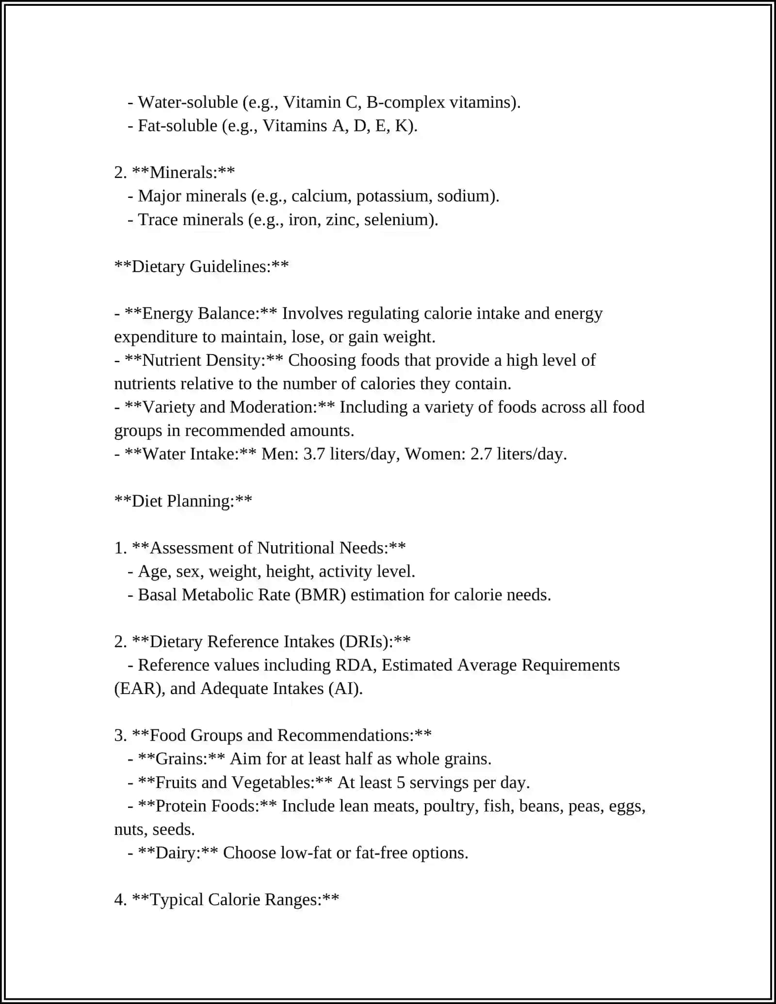 Nutrition and Diet Planning 4