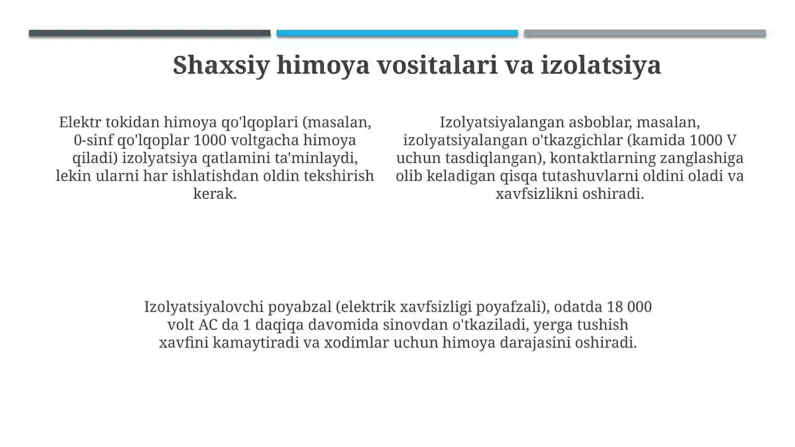 Elektr toki bilan ishlaganda xavfsizlik qoidalari 4