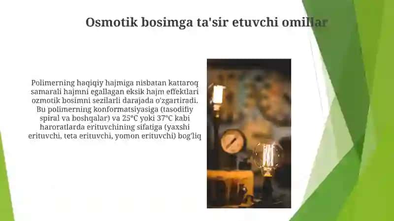Polimer eritmalarning osmotik bosimi 4