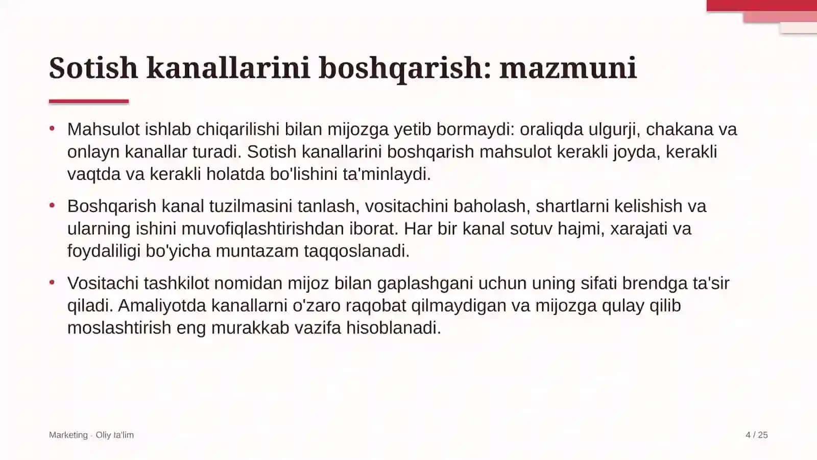 Islomiy moliya tashkilotlarida sotish kanallarini boshqarish 4