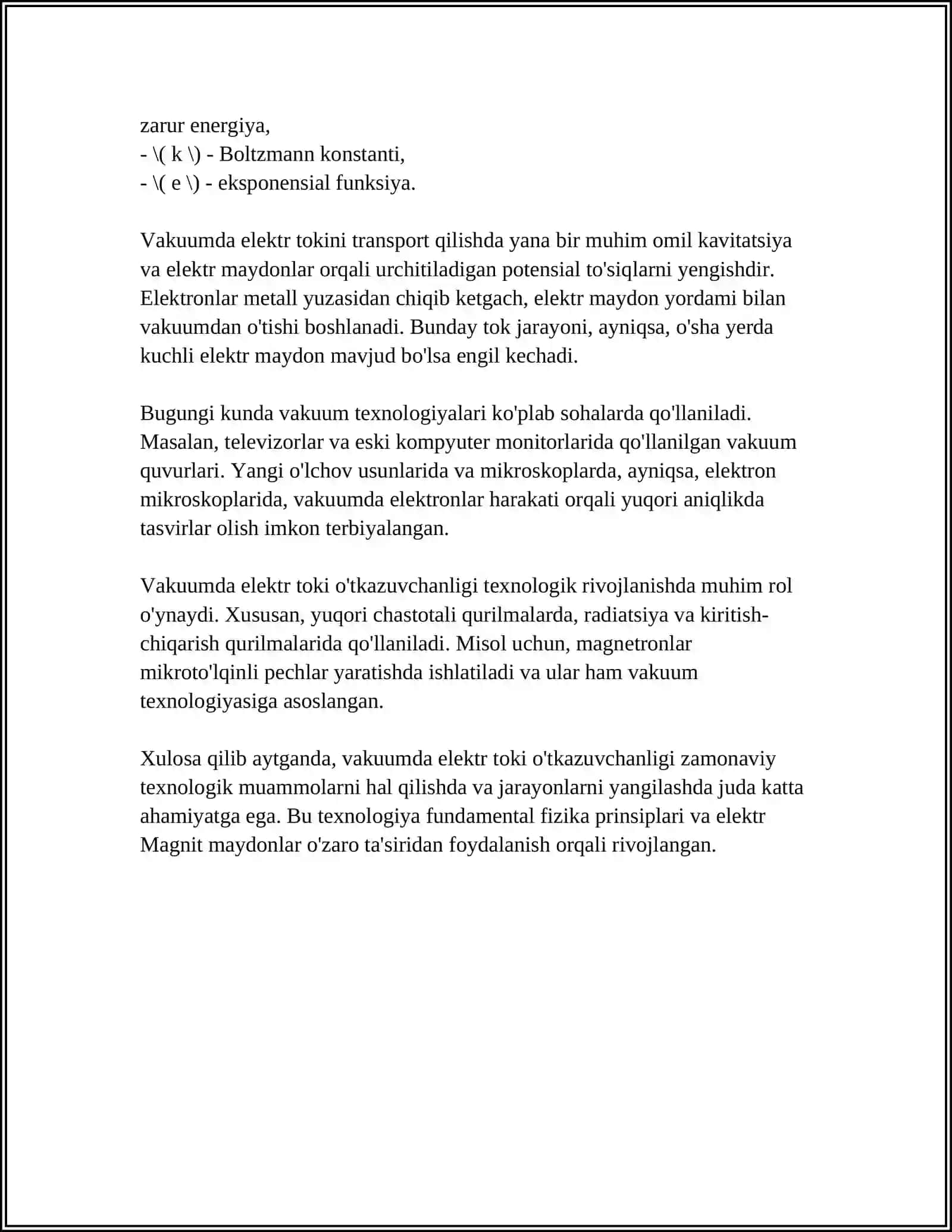 VAKUUMDA ELEKTR TOKI 4